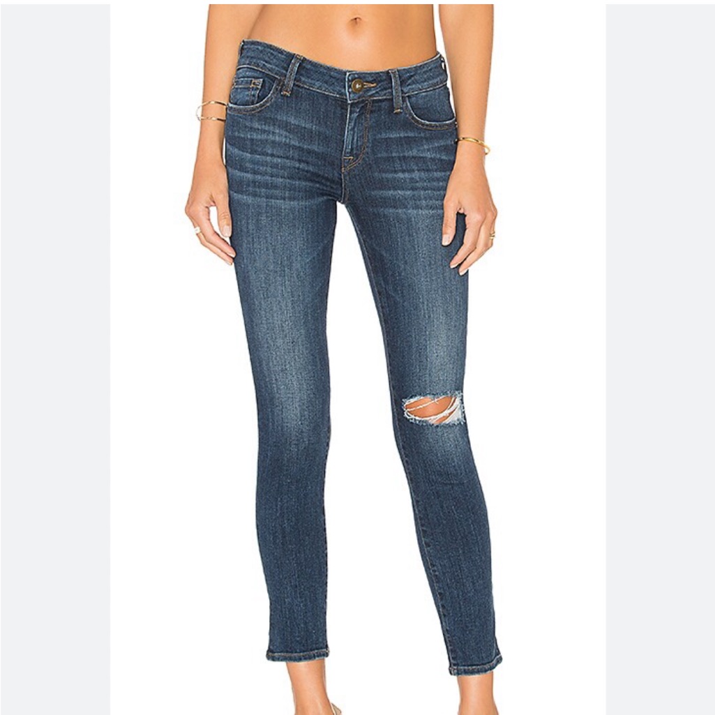 Dl1961 Amanda Petite Skinny Rumble Distressed Ripped Skinny Ankle Jeans 27p